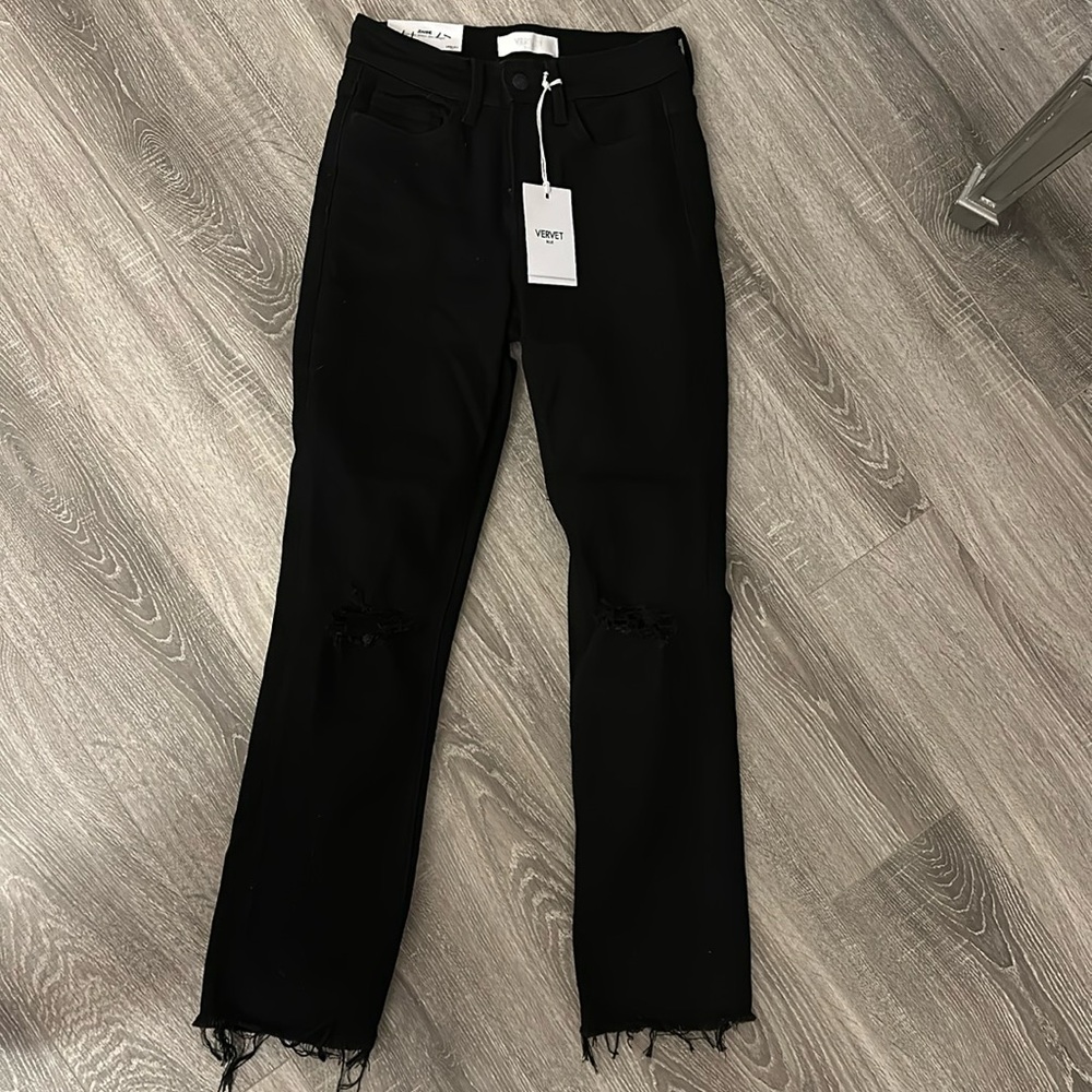 Vervet high rise stretch slim straight jeans JEANNE